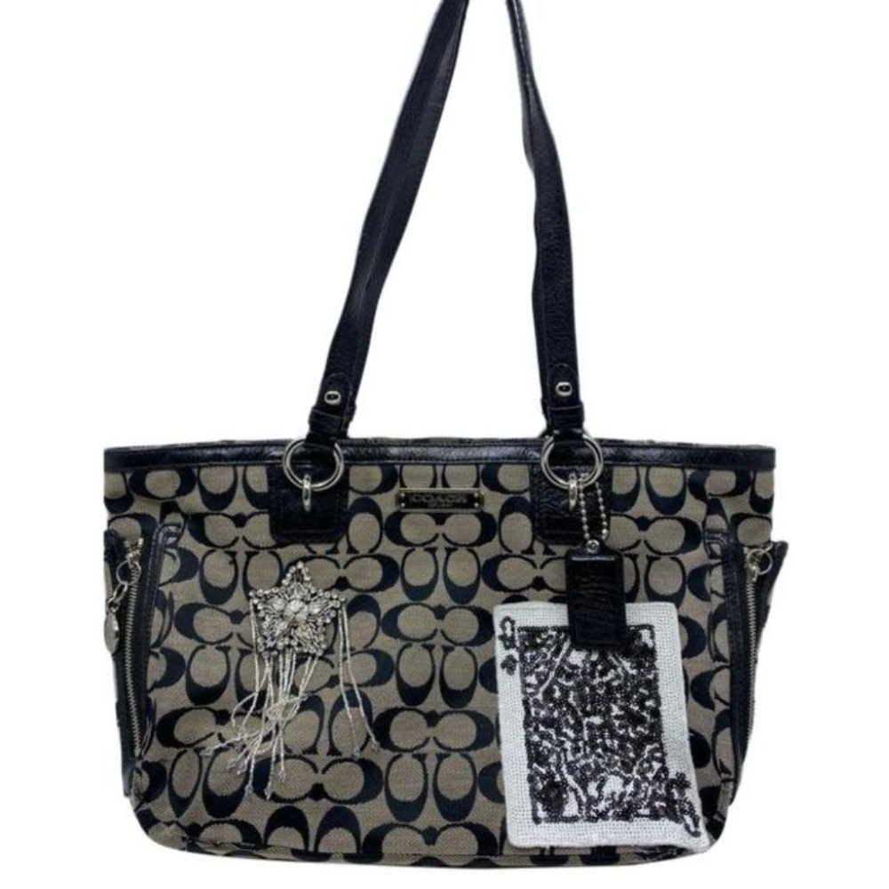 Coach Black Tote Bag Customized W/ embellishments